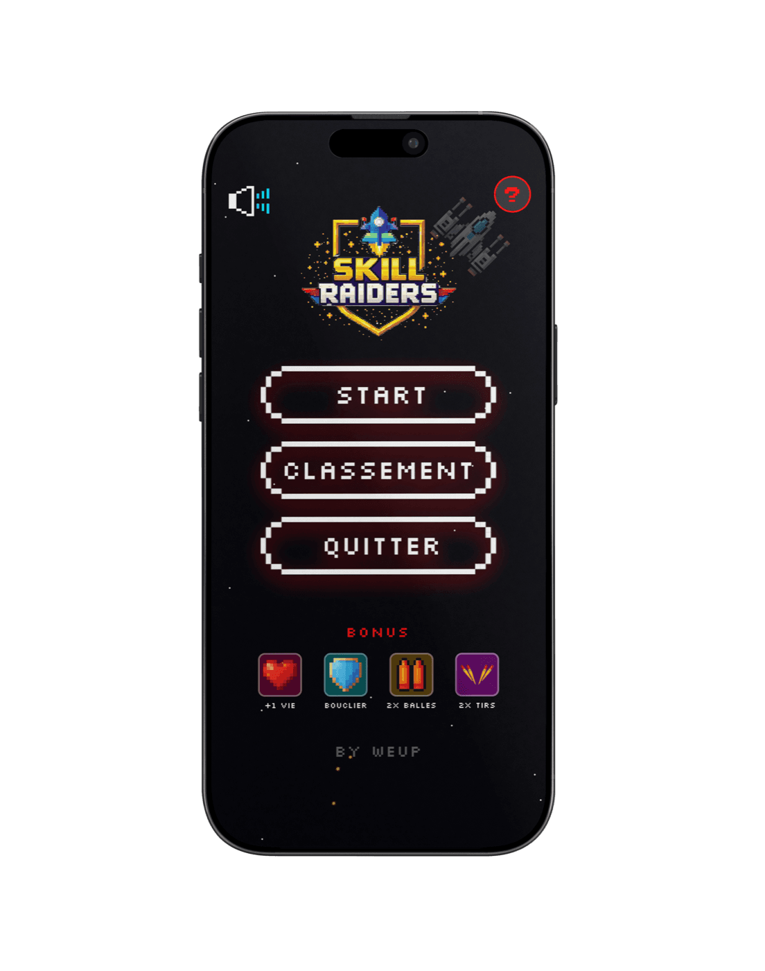 Skill Raiders — le mini-jeu d'arcade de weUp+